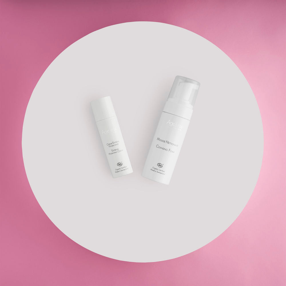 PHYTO 5 gamme Ageless la cure BIO produit cosmetique certifie biologique creme visage BIo serum visage BIO masque d'argile BIo cure anti-age BIO laboratoire cosmetique suisse cosmetique naturel suisse