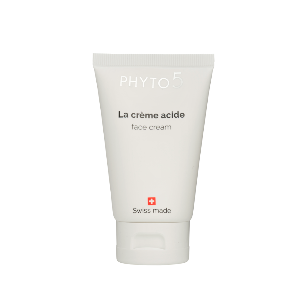 La crème acide de la gamme suisse et de la marque PHYTO 5 est une crème pour les peaux sensibles légère et qui ne provoque aucune réaction. Elle est très douce et ne contient que des actifs naturels.