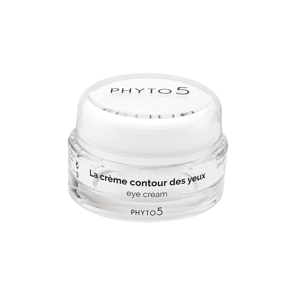 La crème contour des yeux hydratante, anti-cernes et poches pour toutes les peaux de la marque PHYTO 5 aux actifs naturels et holistiques de la gamme suisse